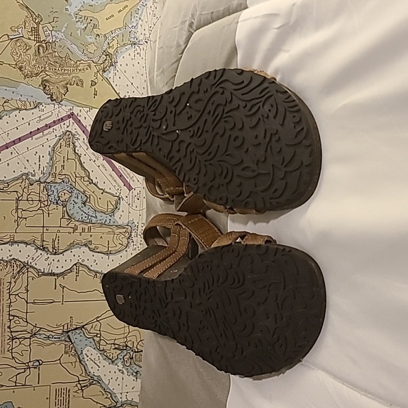 Teva Ventura Women's Brown Leather Cork Wedge Sandals, US 10 - Picture 5 of 6